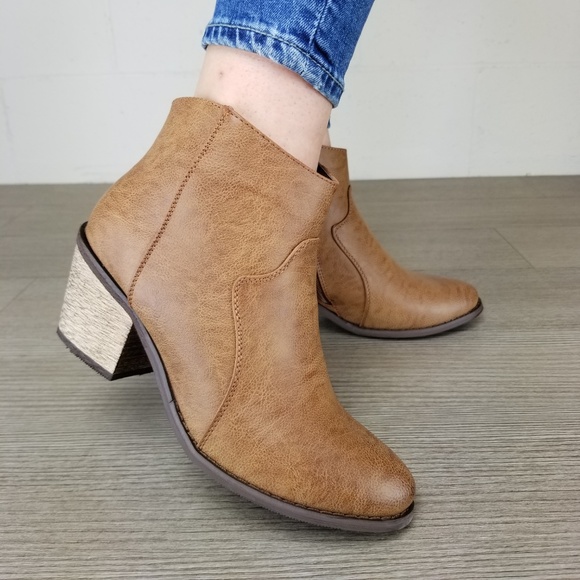 Cowgirl Ankle Booties Faux Leather - Picture 3 of 8